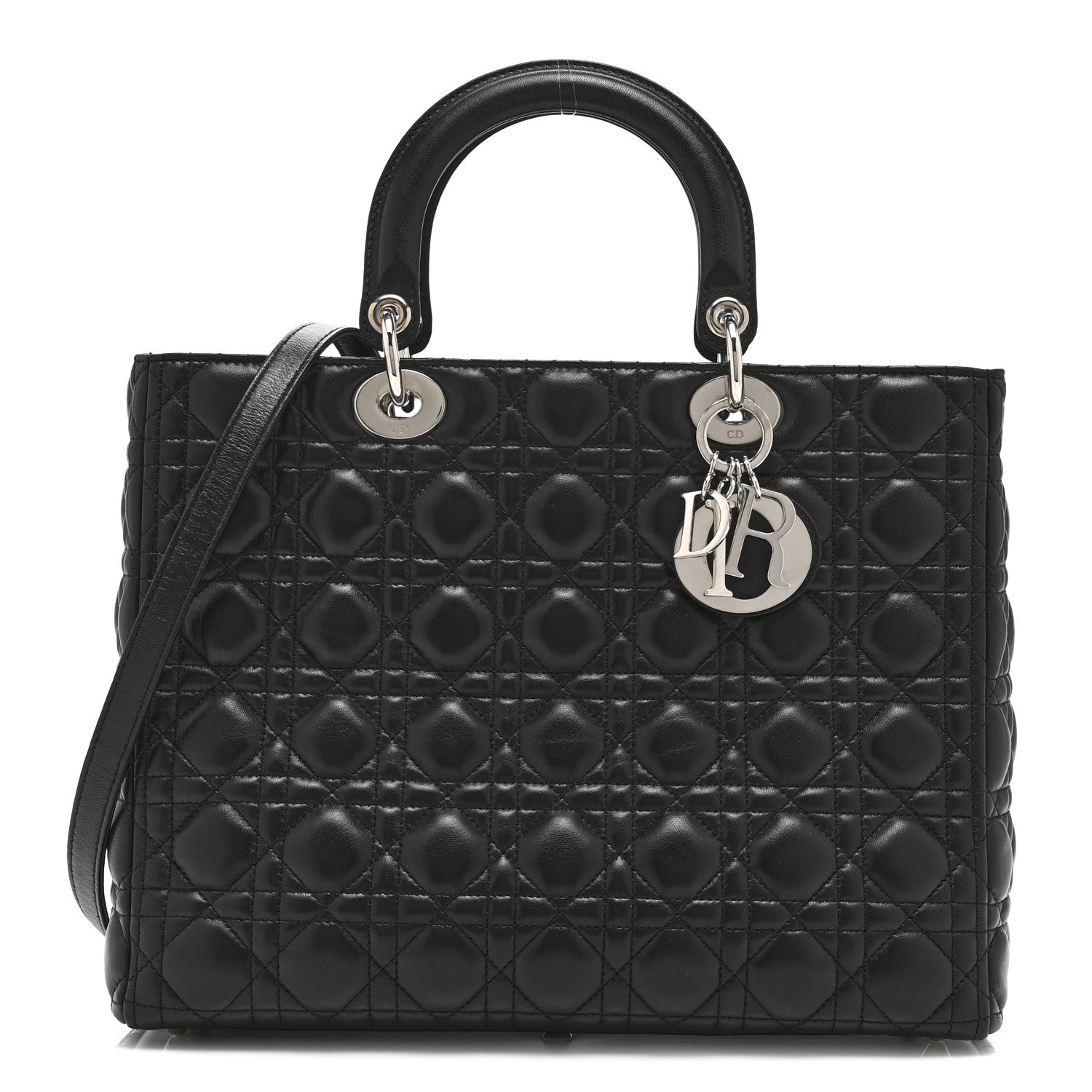 Lambskin Cannage Large Lady Dior Black