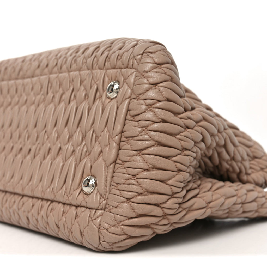 Nappa Matelasse Swarovski Crystal Tote Cammeo