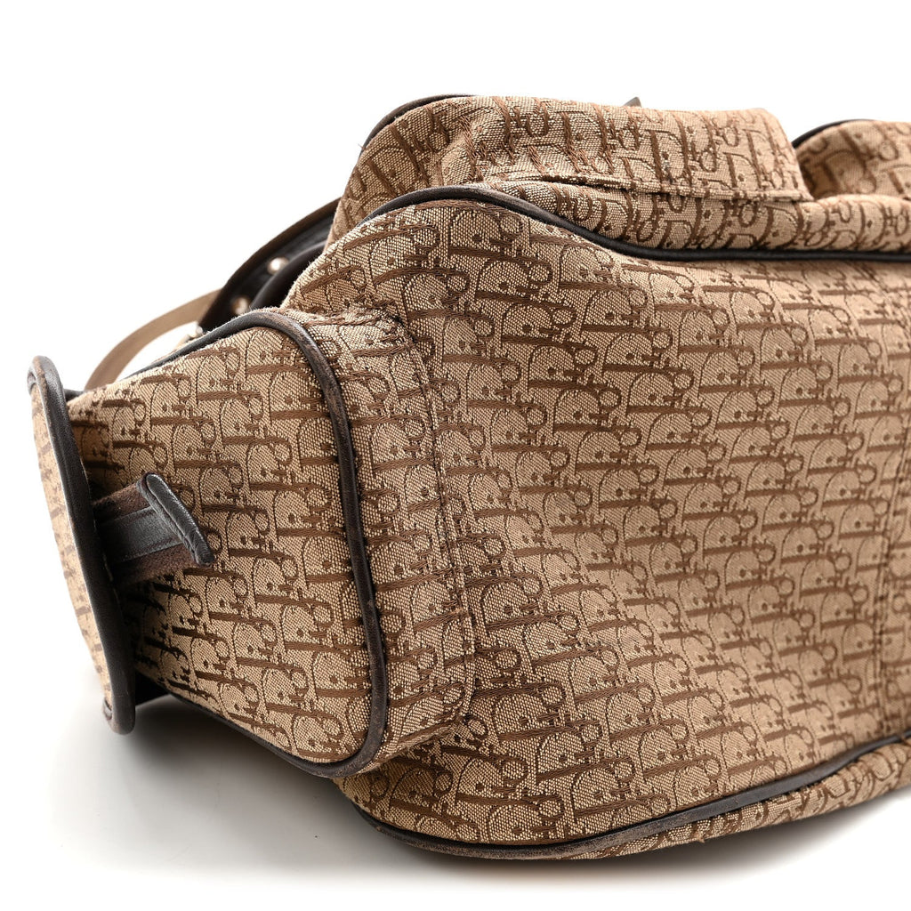Monogram Pocket Satchel Brown Beige