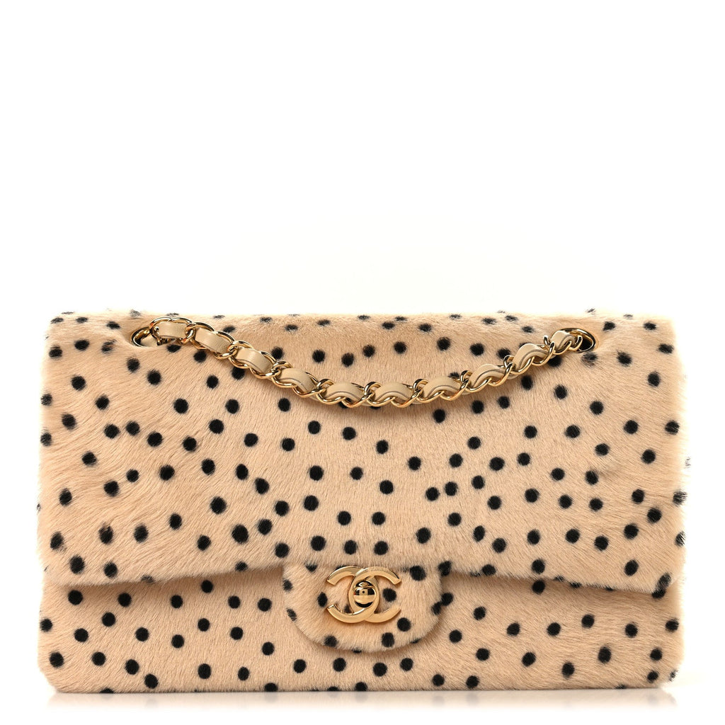 Pony Hair Cheetah Printed Creative Fabrics Flap Light Beige Black