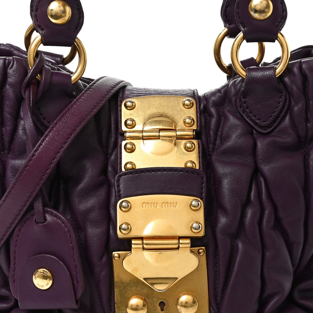 Nappa Matelasse Lux Coffer Bag Purple