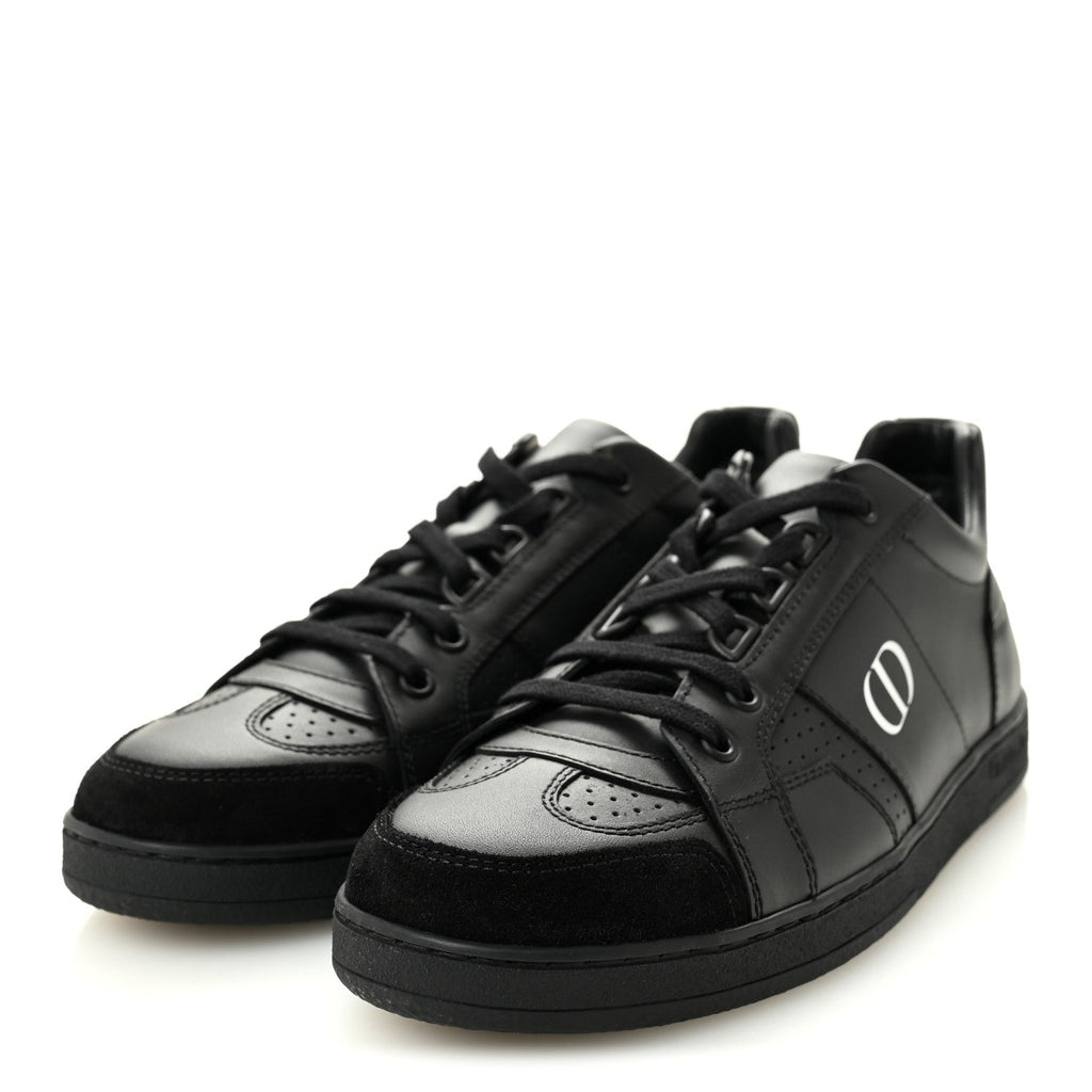 Calfskin Suede Logo Sneakers 38 Black