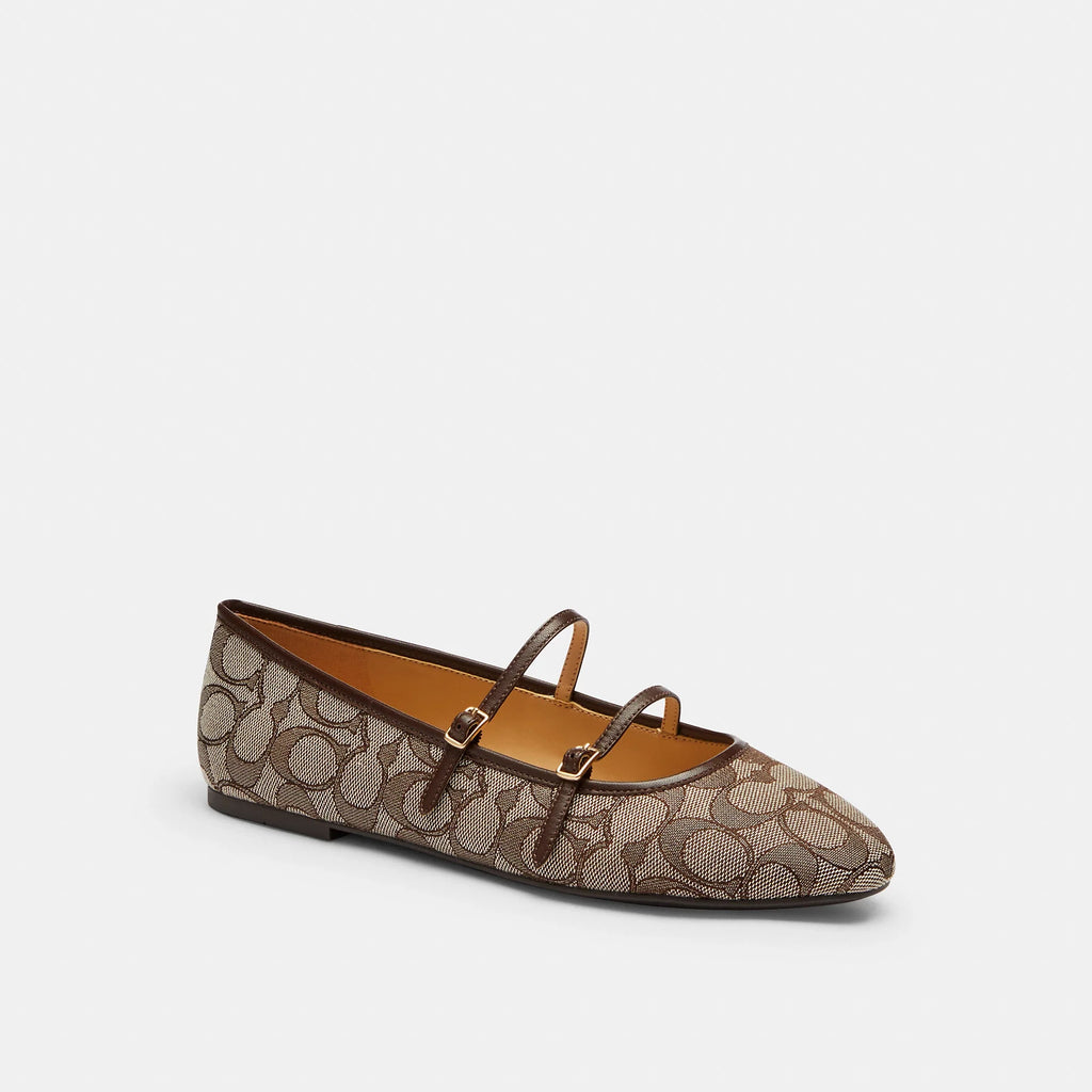 Coach Outlet Double Buckle Mary Jane In Signature Jacquard