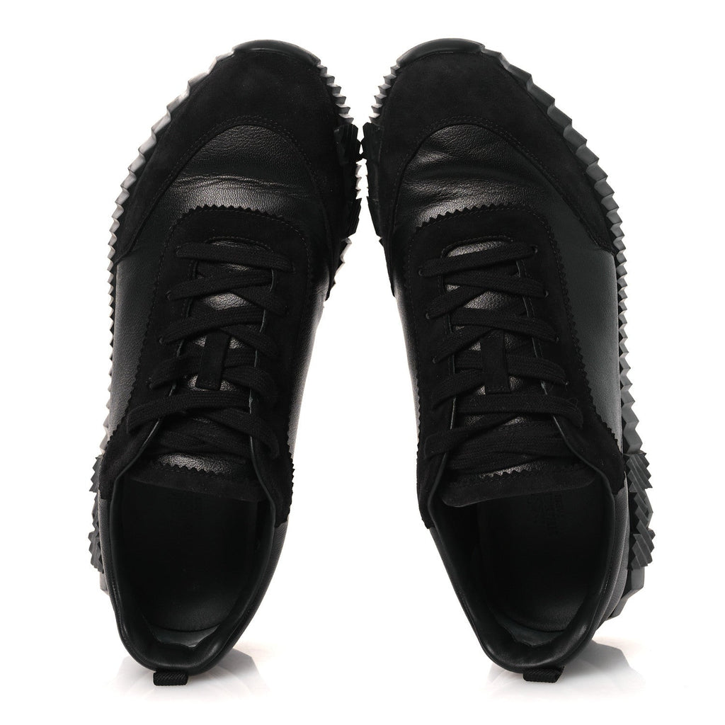 Goatskin Suede Goatskin Mens Bouncing Sneakers 43.5 Black