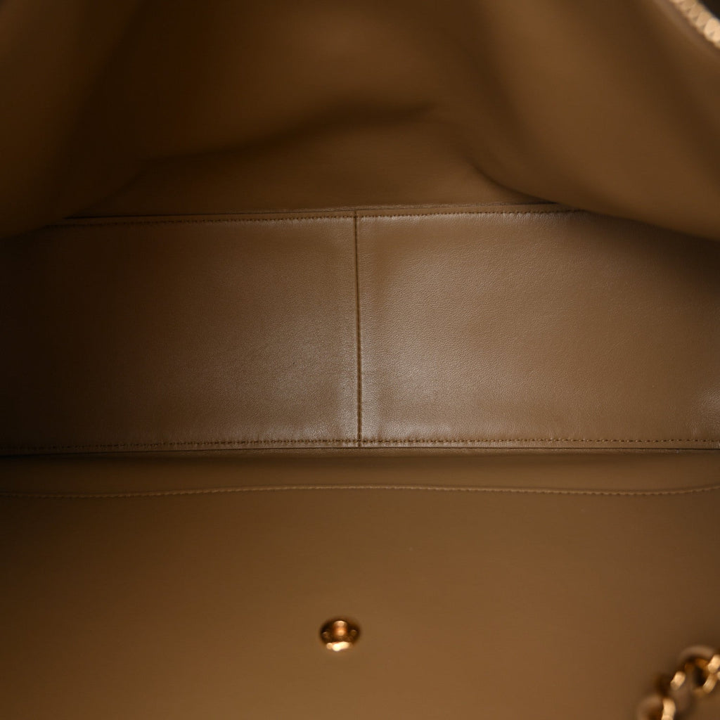 Suede Calfskin Souplissimo Maxi Flap Dark Beige