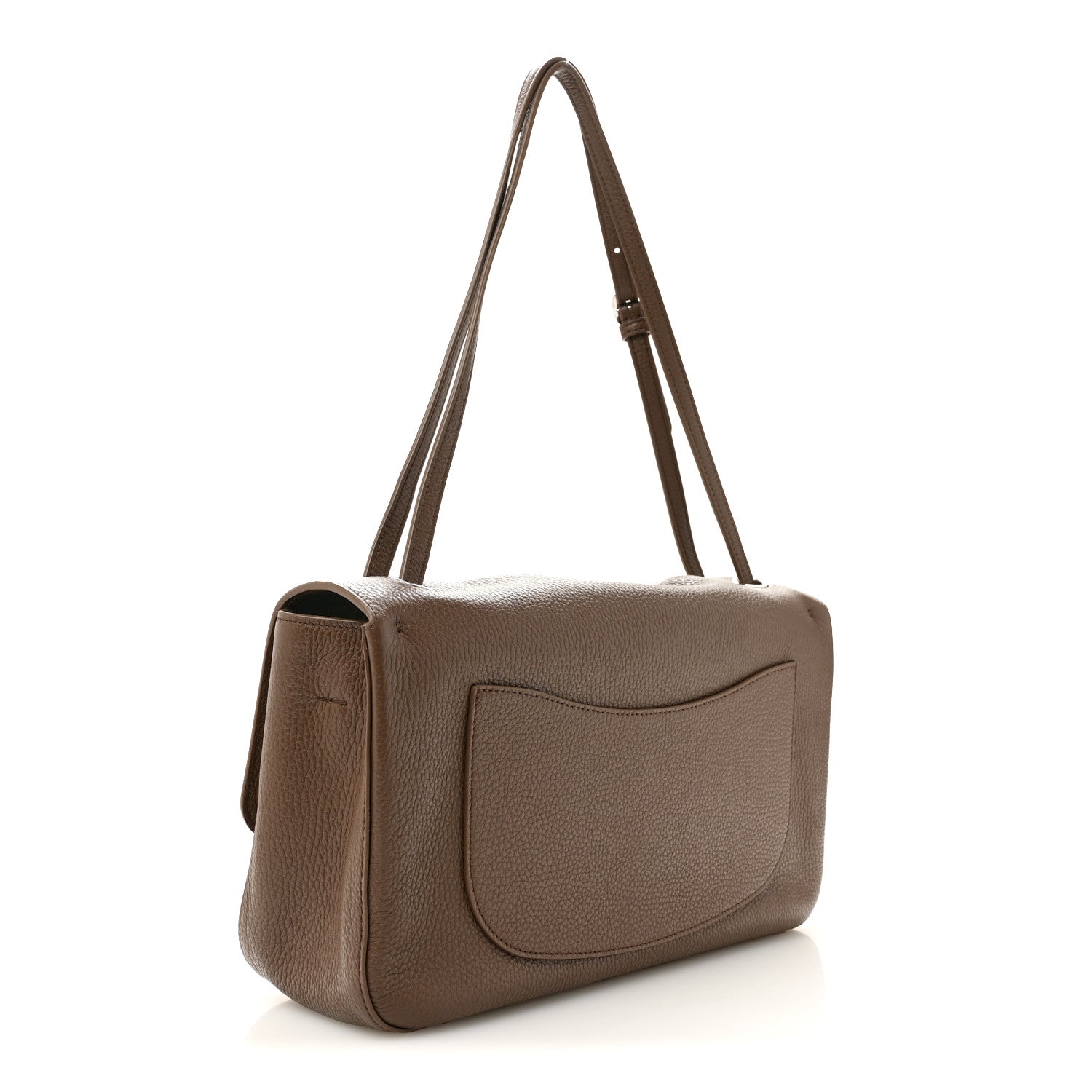 Grained Calfskin Small Souplissimo Maxi Flap Light Brown
