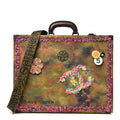 Washed Toile Graffiti On The Pavements Briefcase Khaki Multicolor