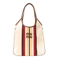 Canvas Calfskin Striped Ivy Beige Naturale Moro