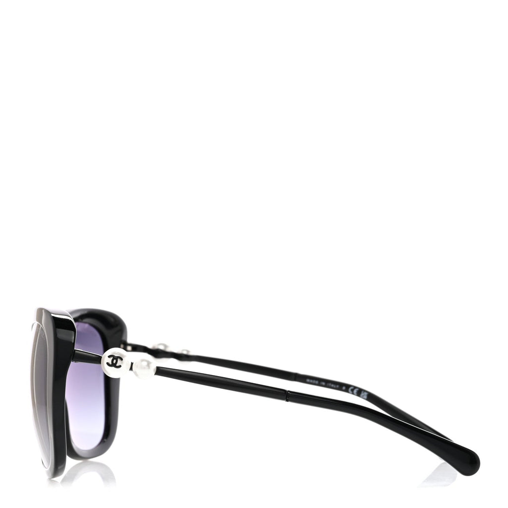 Acetate Butterfly Winter Pearl Sunglasses 5339-H Black