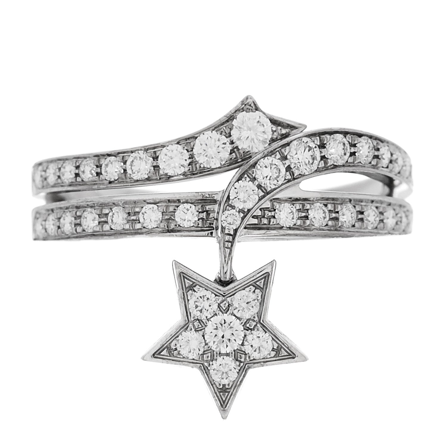 18K White Gold Diamond Étolie Filante Ring 55 7.25