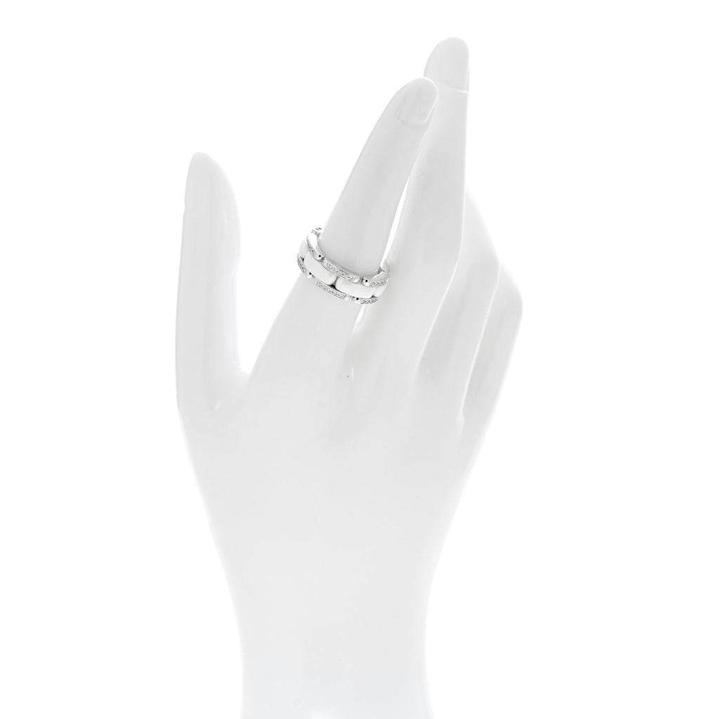 18K White Gold Ceramic Diamond Medium Ultra Ring White 50 5.5