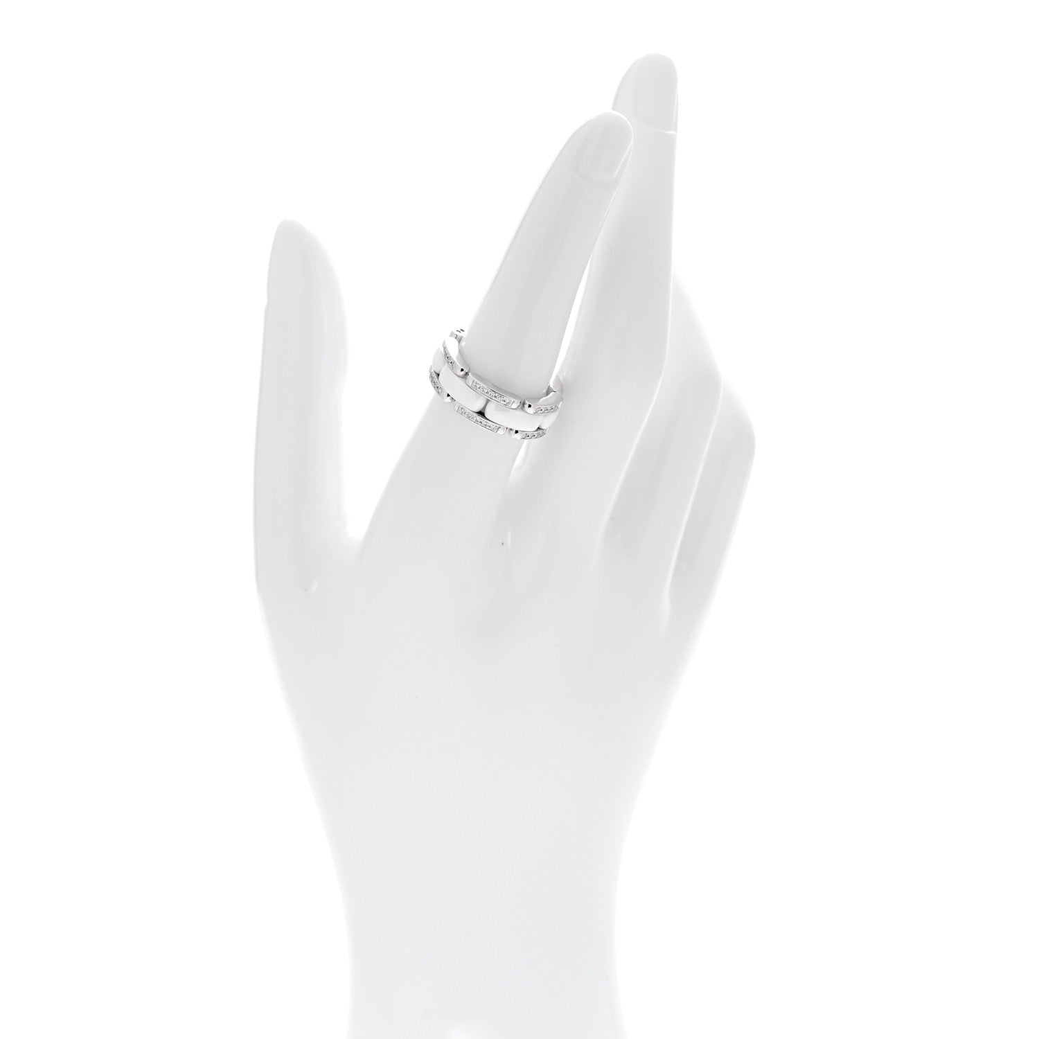 18K White Gold Ceramic Diamond Medium Ultra Ring White 50 5.5