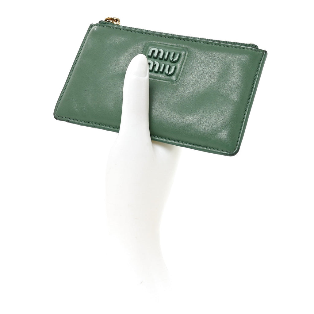 Soft Calf Softy Envelope Zip Card Holder Salvia