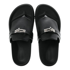 Calfskin Womens Empire Sandals 38 Black
