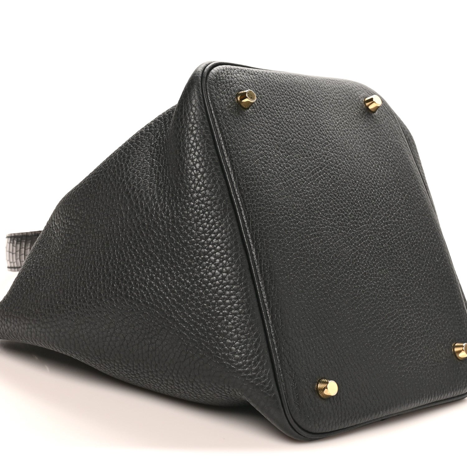 Taurillon Clemence Matte Alligator Picotin Lock Touch 22 MM Black