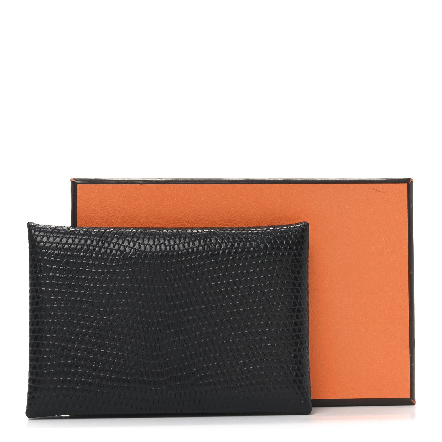 Lizard Calvi Card Case Black