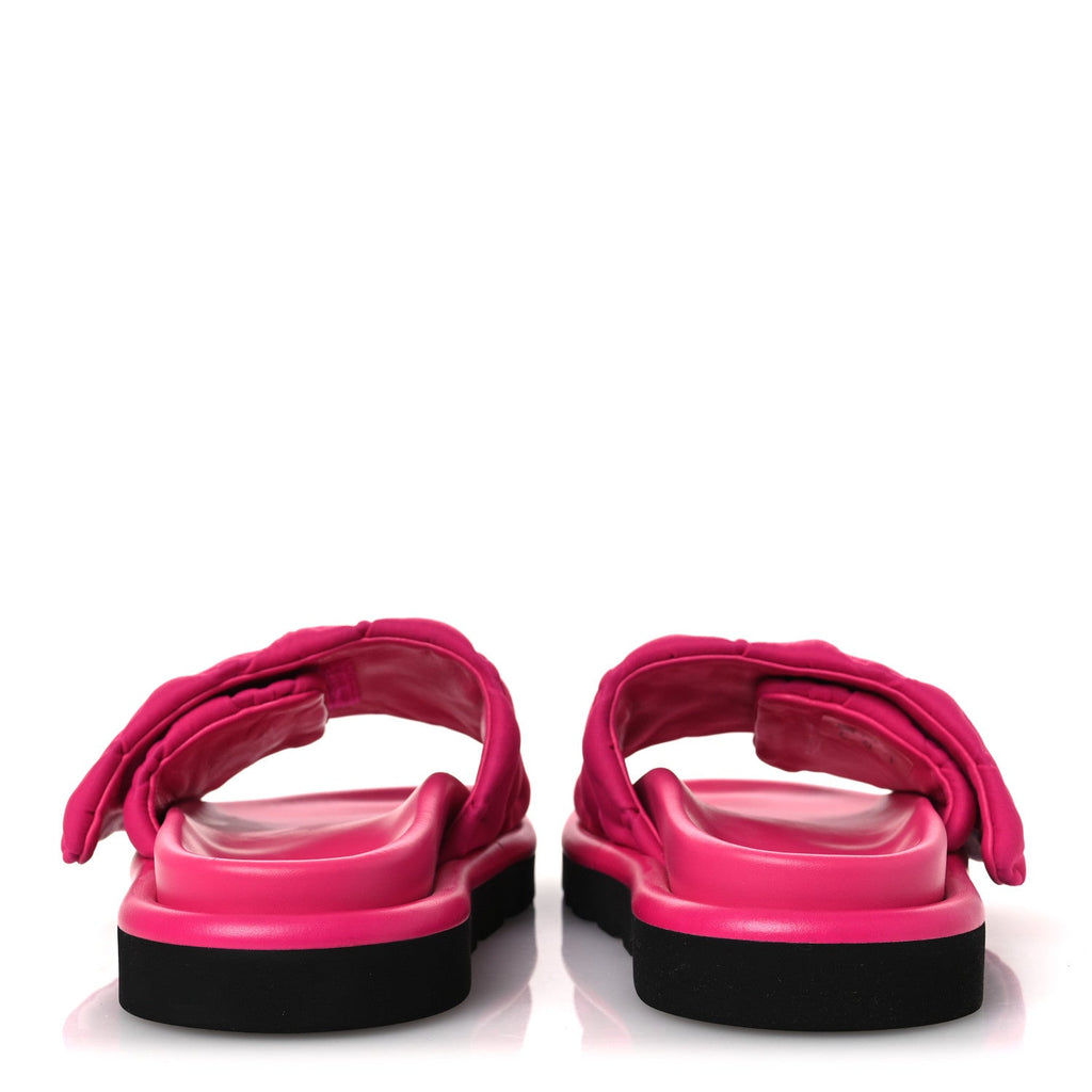 Technical Fabric Embossed Monogram Pool Pillow Comfort Mules 37 Fuchsia