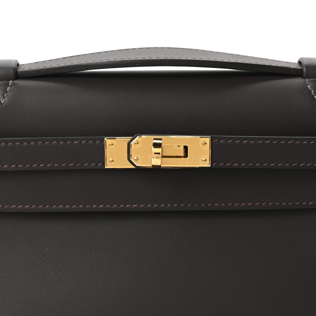 Swift Kelly Pochette Clutch Bai Brun