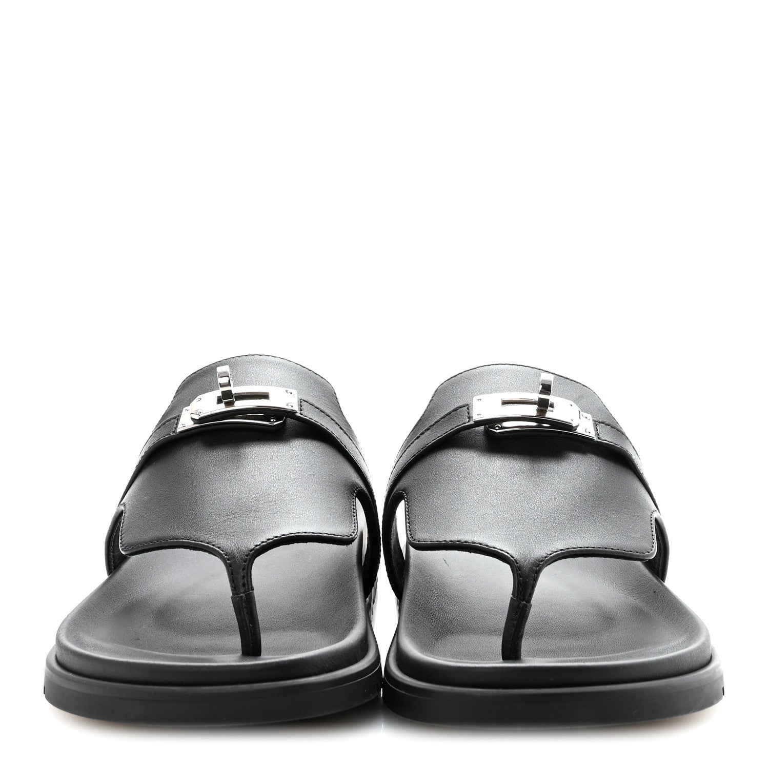 Calfskin Womens Empire Sandals 38 Black