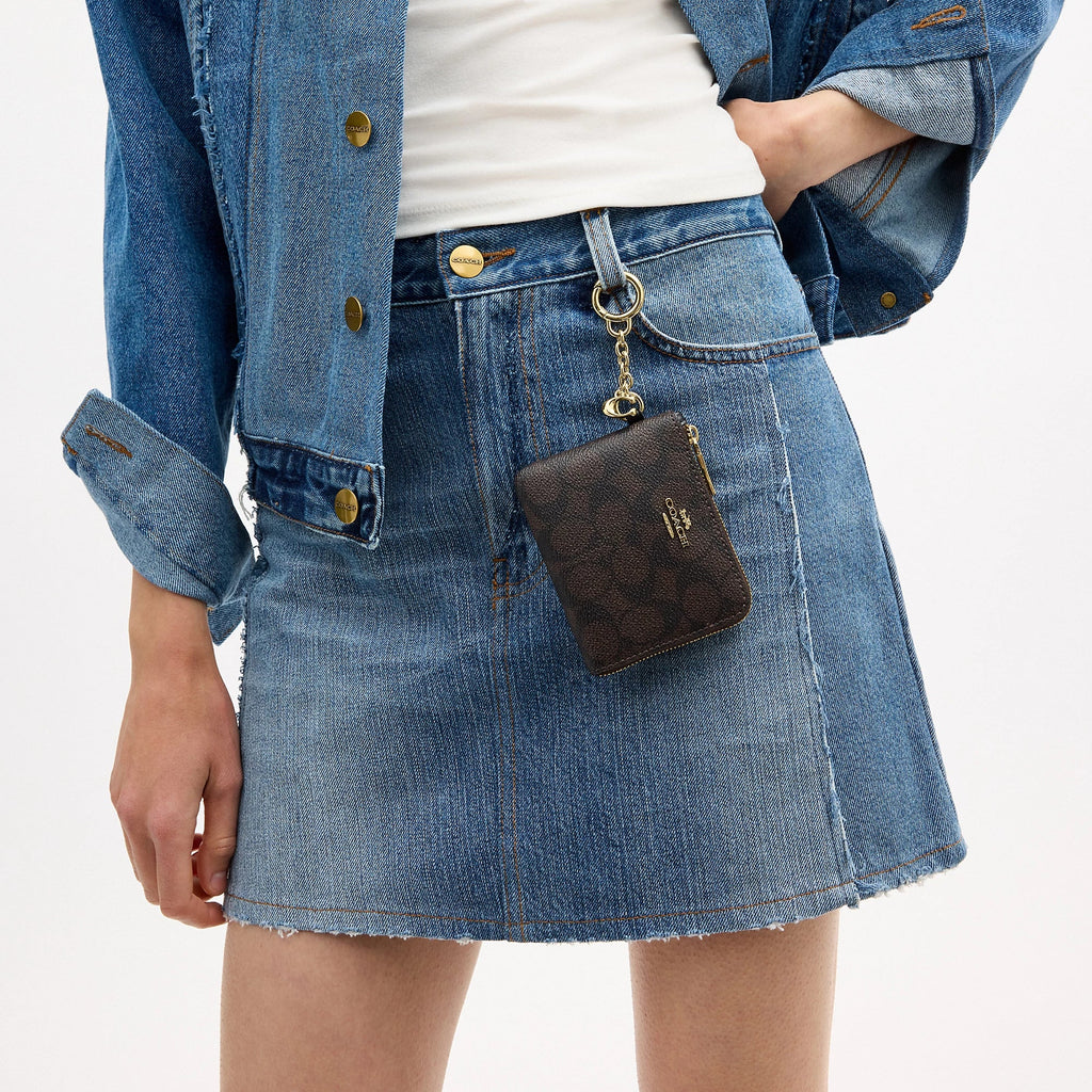 Coach Outlet Small Corner Zip Wallet In Signature Canvas