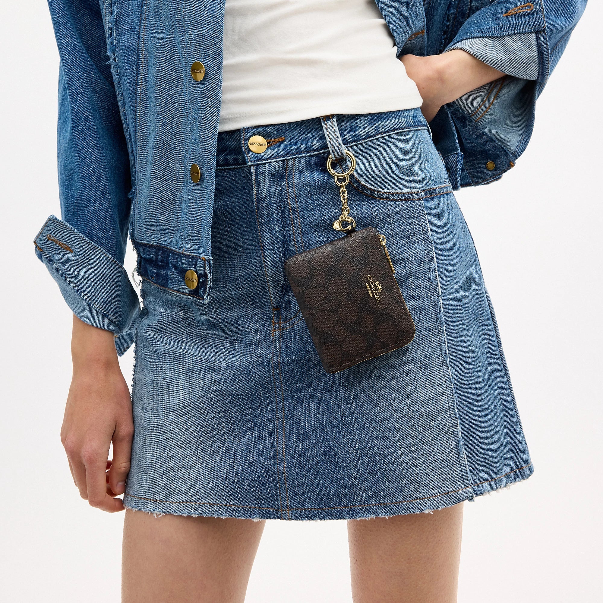 Coach Outlet Small Corner Zip Wallet In Signature Canvas