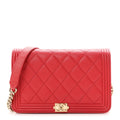 Caviar Quilted Boy Wallet On Chain WOC Red