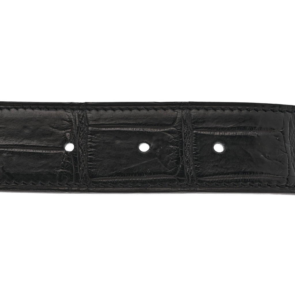 Matte Porosus Crocodile Monochrome 24mm Mini Constance H Belt 105 42 Black