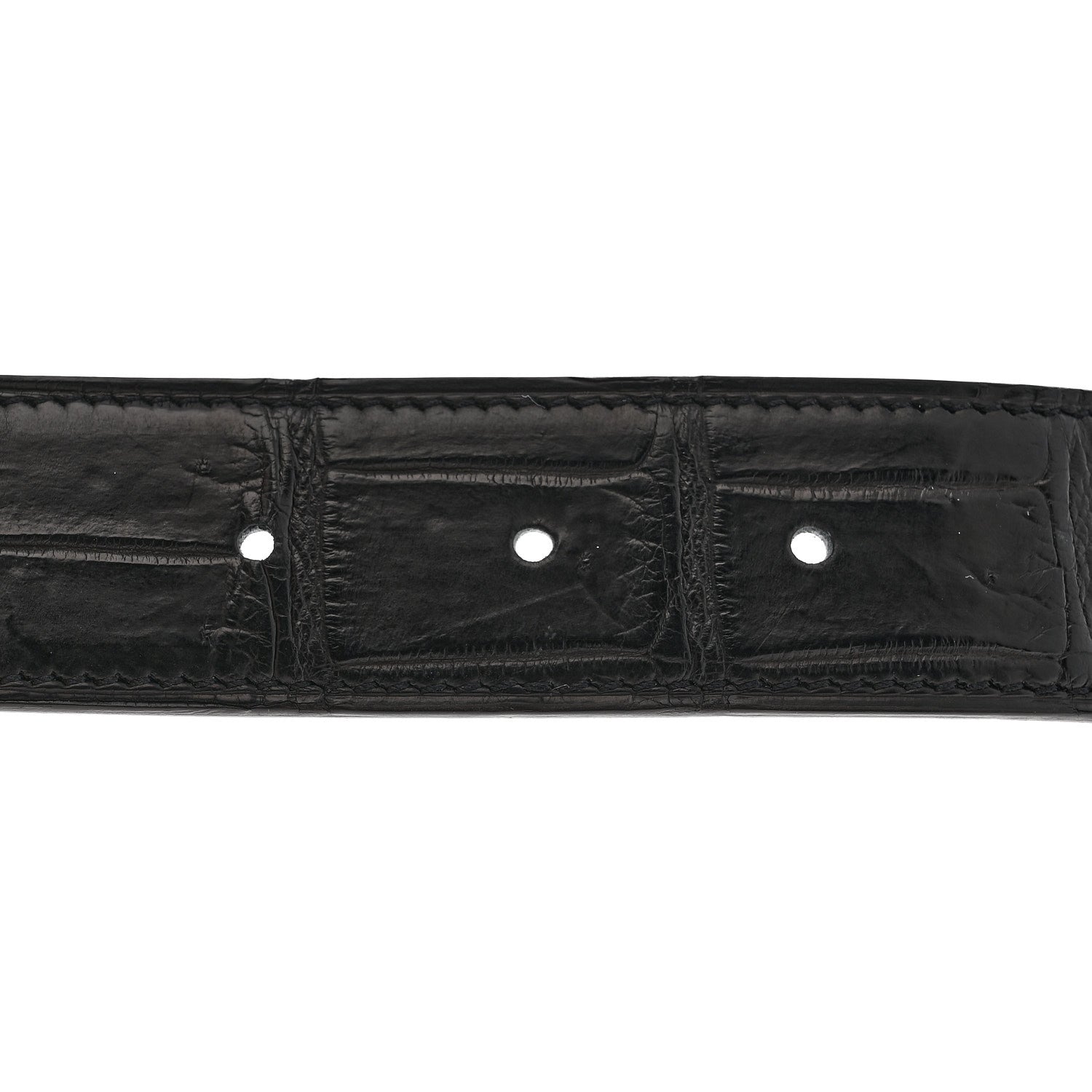 Matte Porosus Crocodile Monochrome 24mm Mini Constance H Belt 105 42 Black