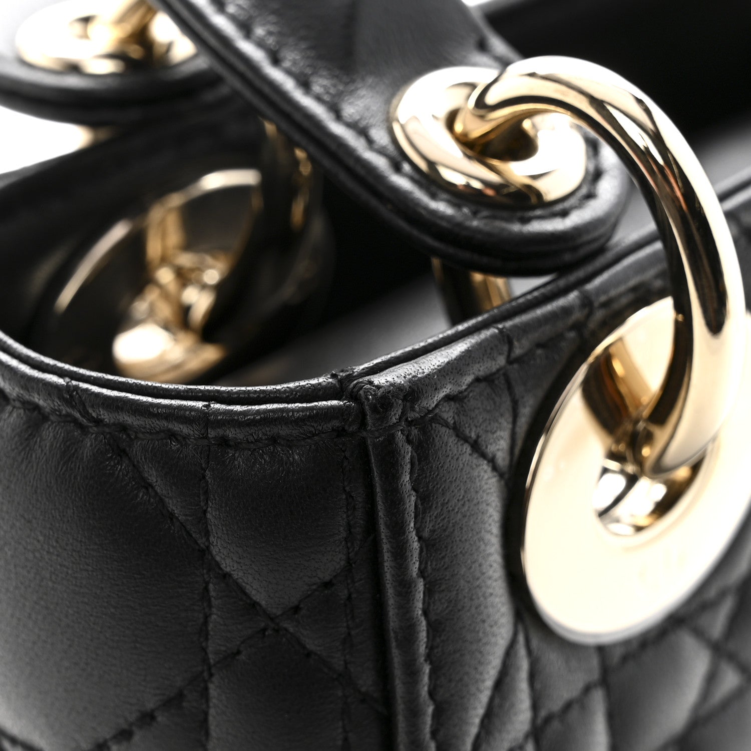 Lambskin Cannage Mini Lady Dior Black
