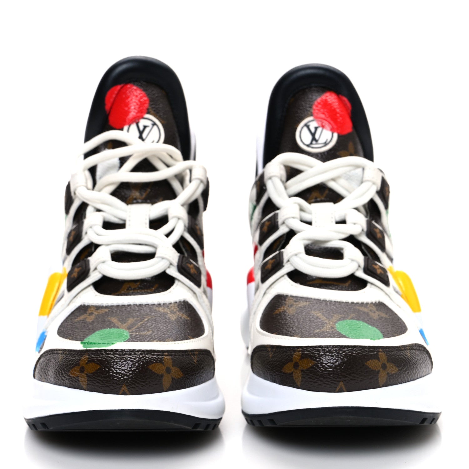 LV X YK Calfskin Monogram Dots Monogram Archlight Sneakers White
