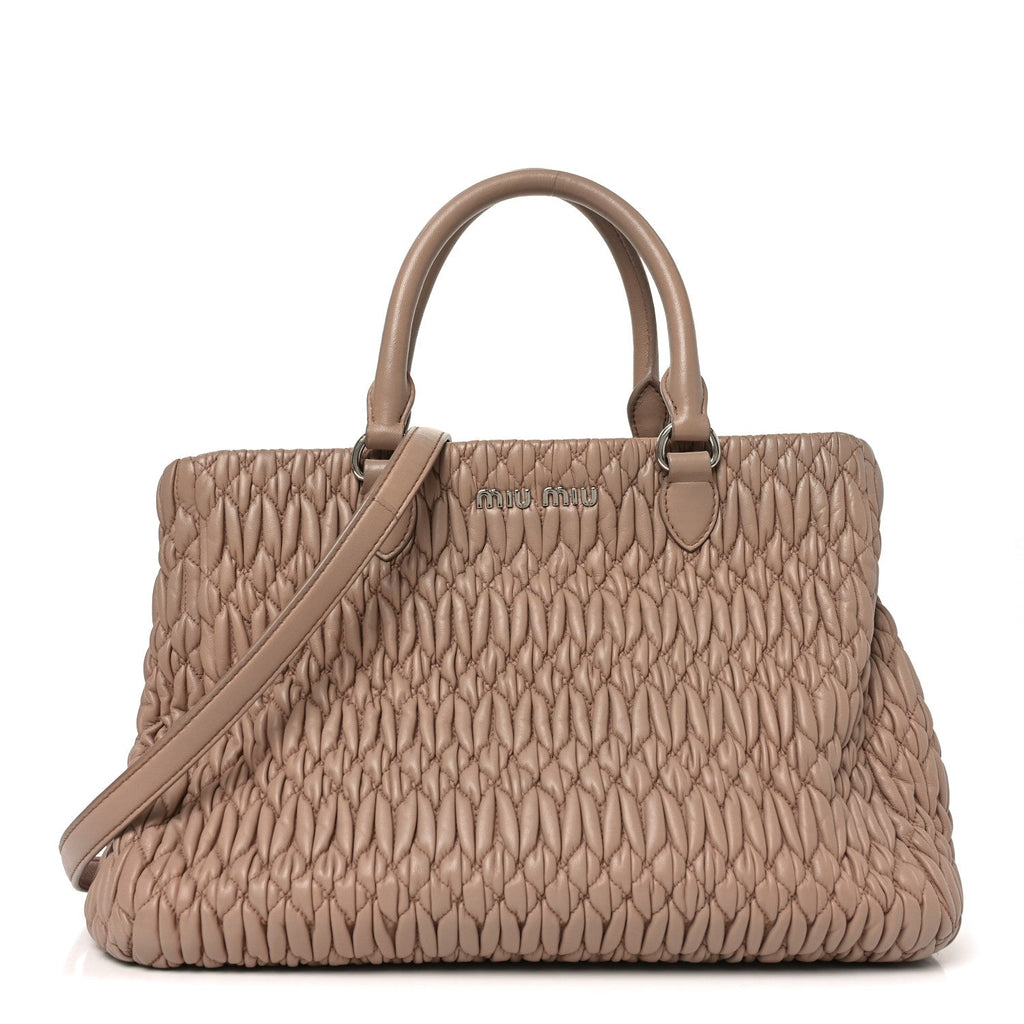 Nappa Matelasse Swarovski Crystal Tote Cammeo