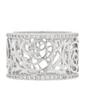 18K White Gold Diamond Camellia Ajoure Band Ring 51 5.75