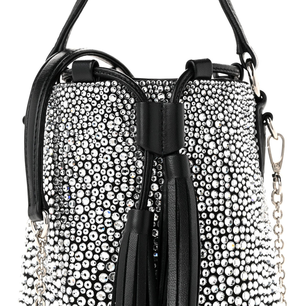 Raso Crystal Starlight Bucket Bag Black