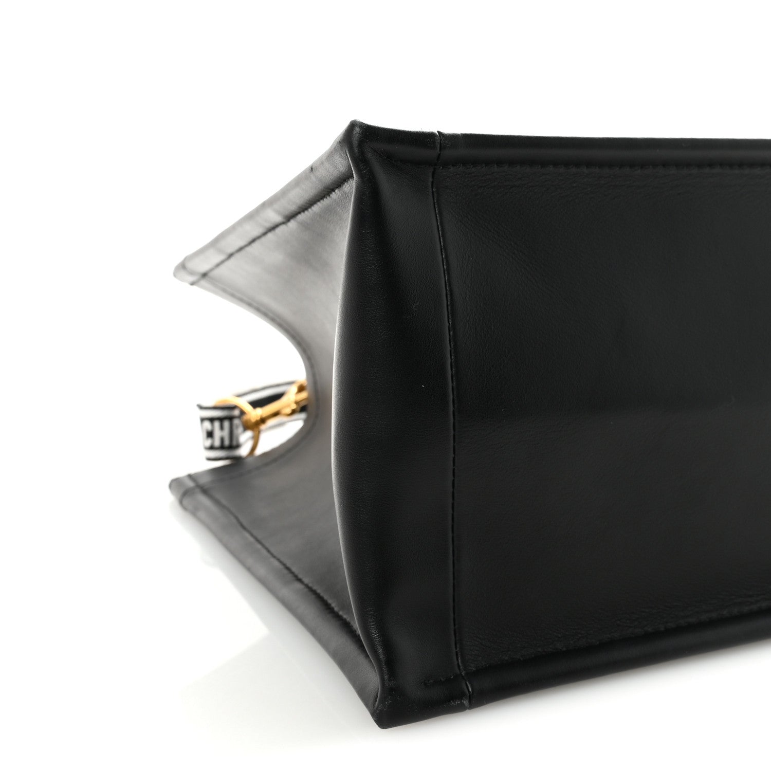 Calfskin Canvas Medium Plan De Paris Book Tote With Strap Black White