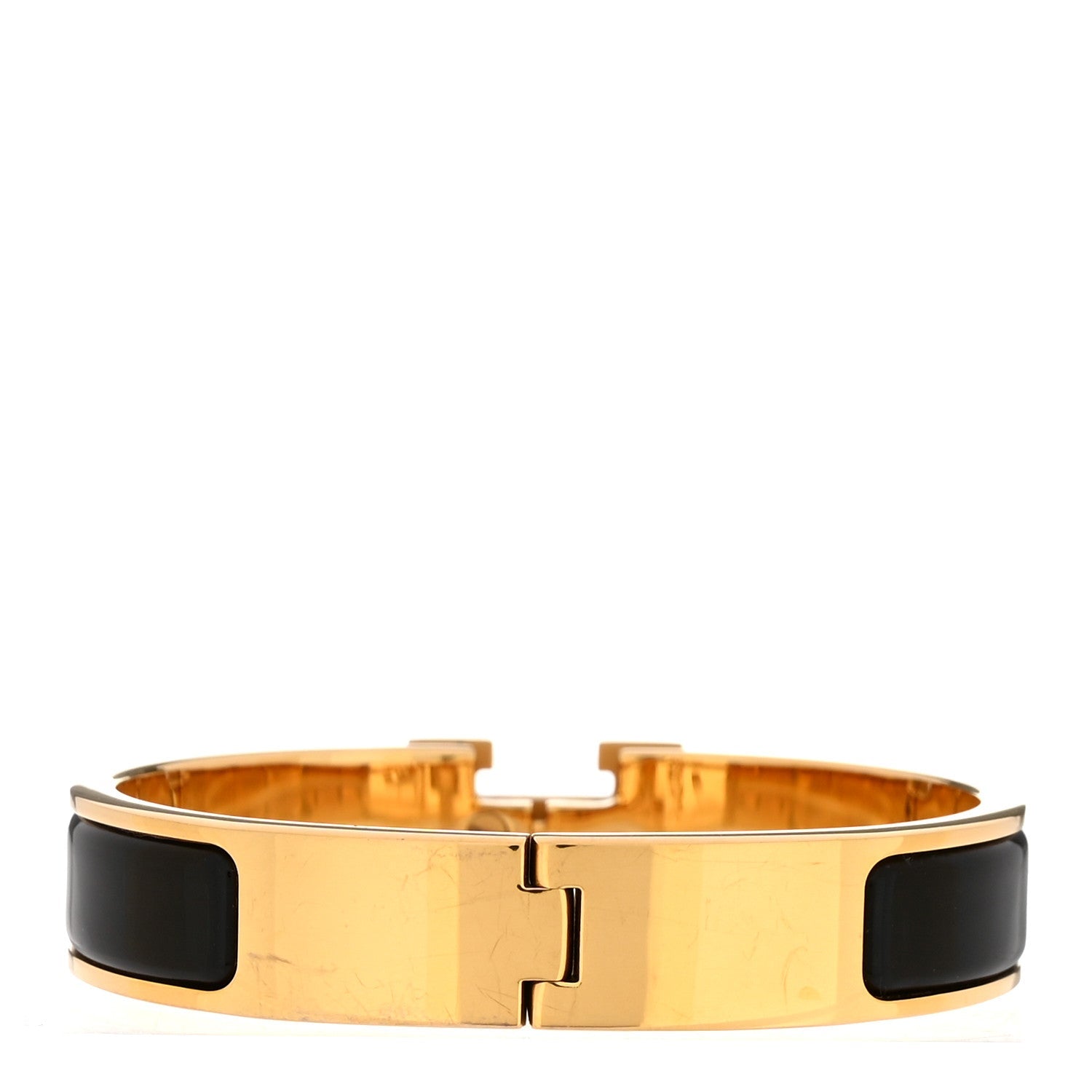 Enamel Narrow Clic Clac H Bracelet PM Black