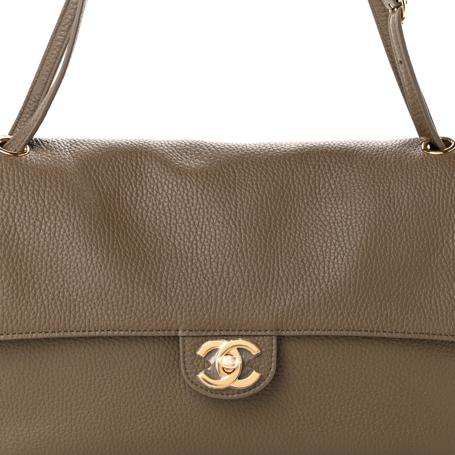 Grained Calfskin Small Souplissimo Maxi Flap Light Brown