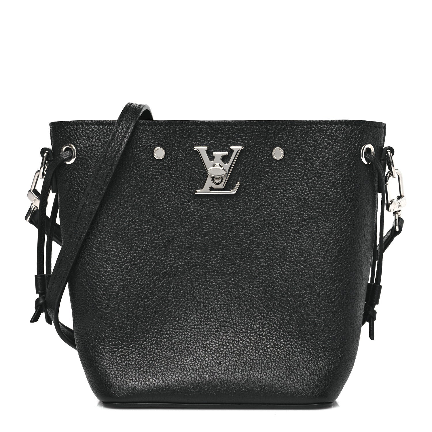 Calfskin Nano Lockme Bucket Black