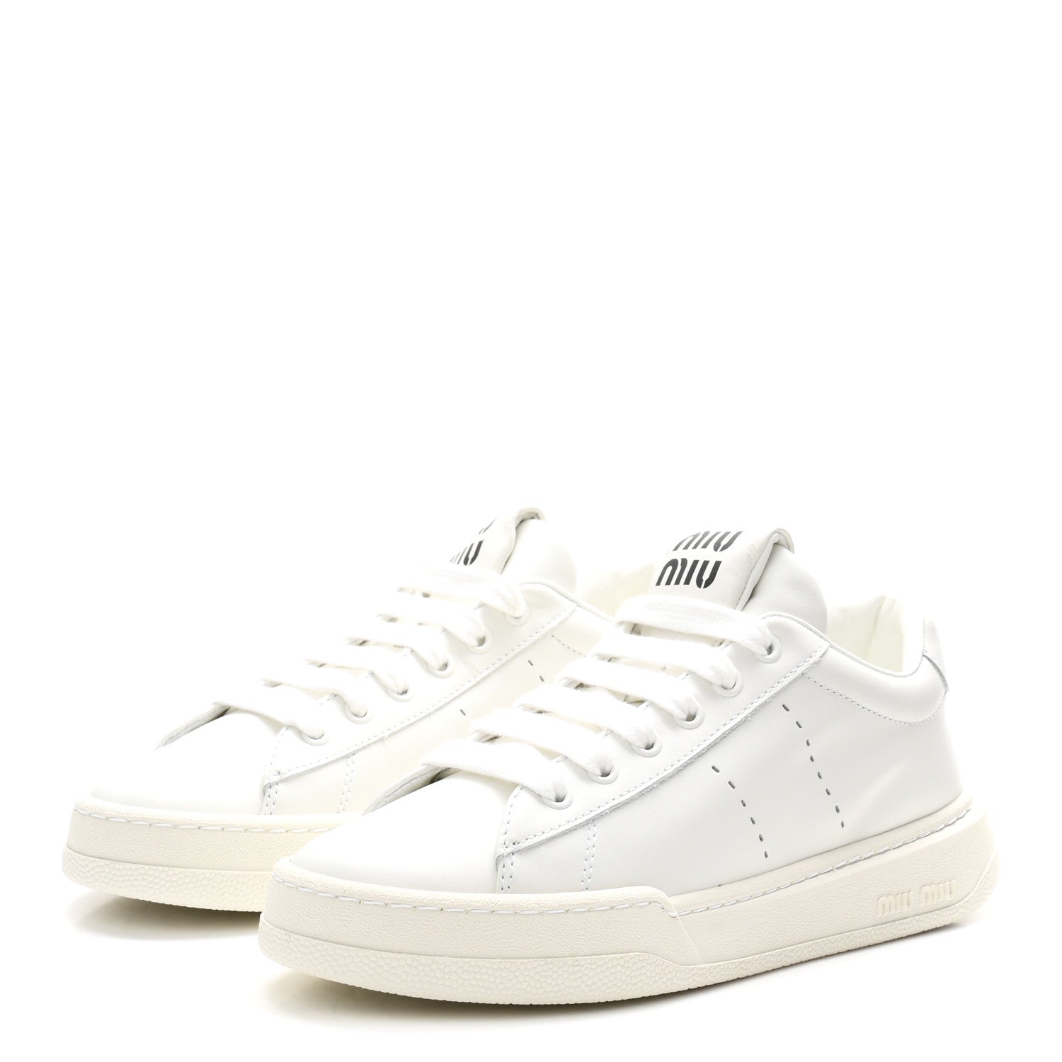 Calfskin Womens Low Top Sneakers 6.5 White