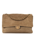 Suede Calfskin Souplissimo Maxi Flap Dark Beige