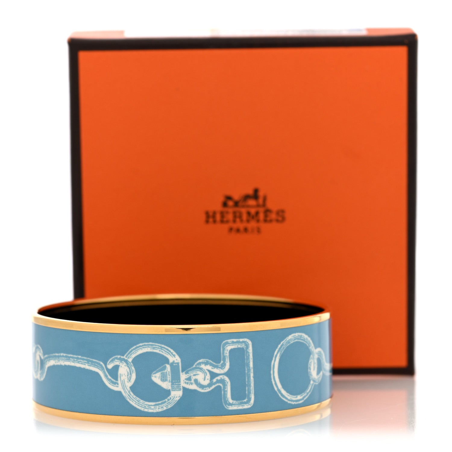 Enamel Printed Inventaire Poetique Pour Un Conte Sellier Wide Bracelet 70 Crepuscule Bleu