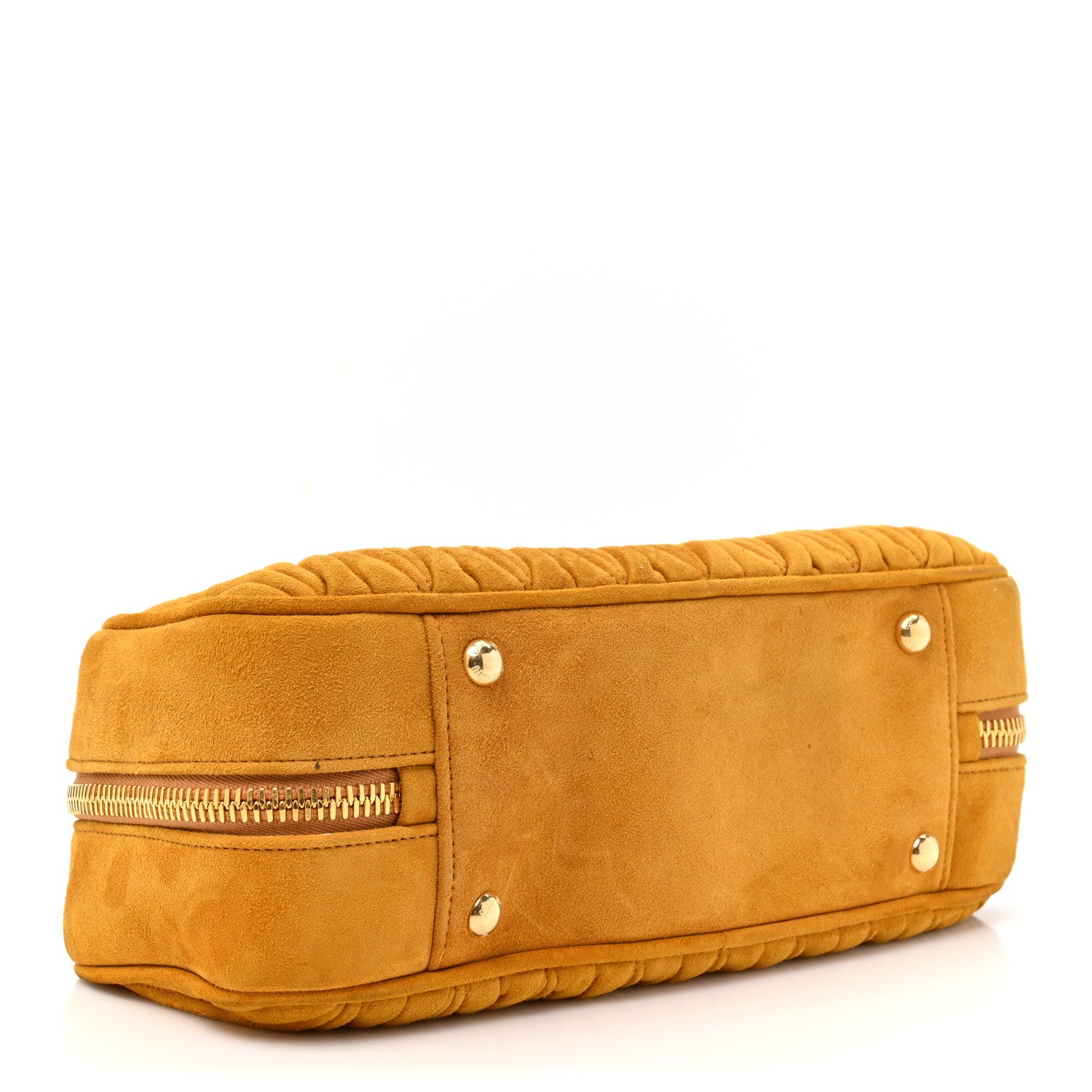 Suede Matelasse Large Arcadie Top Handle Bag Whiskey