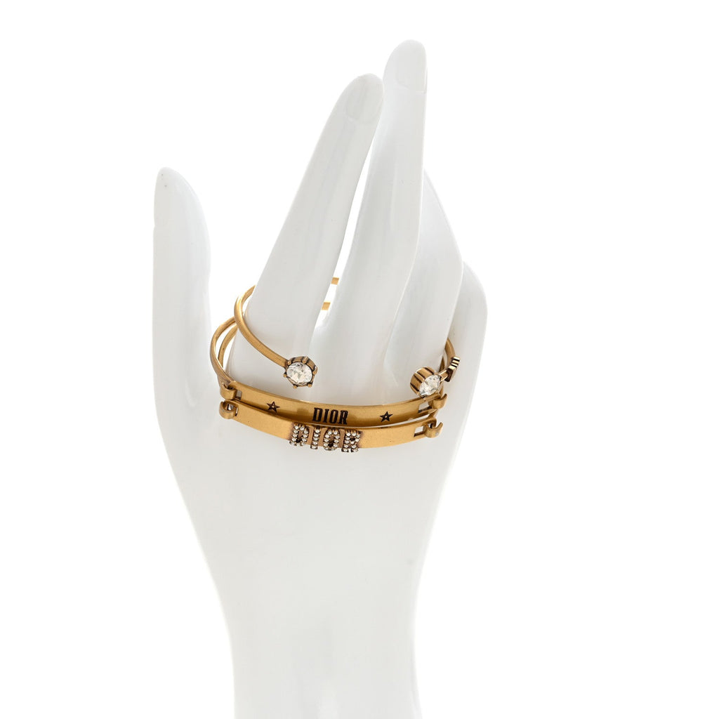 Metal Crystal Dio(r)evolution Bracelet Set Gold