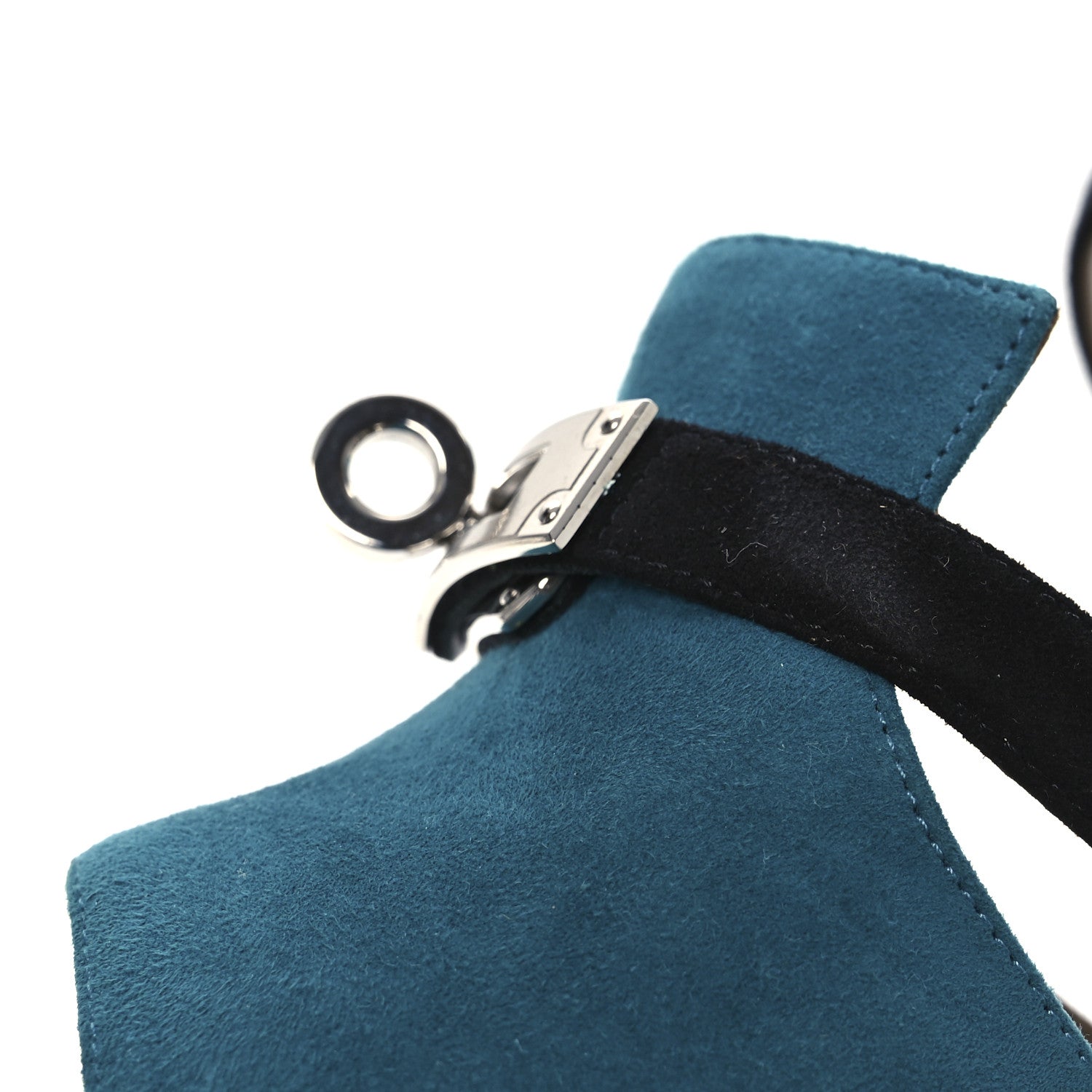 Suede Goatskin Calas Sandals 37.5 Vert Oxford Bleu Celeste Black