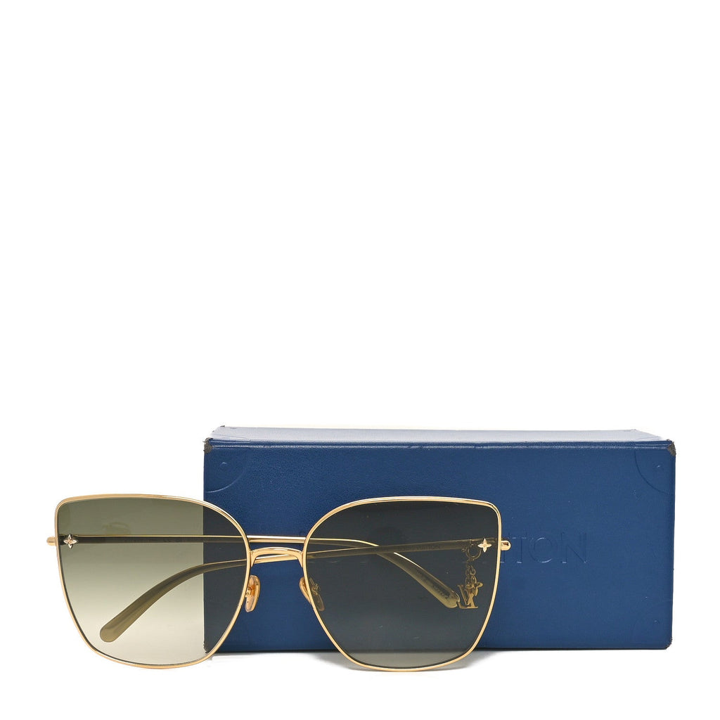Metal LV Charm Cat Eye Sunglasses Z1720U Gold