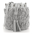 Paillettes Mate Bucket Bag Argento