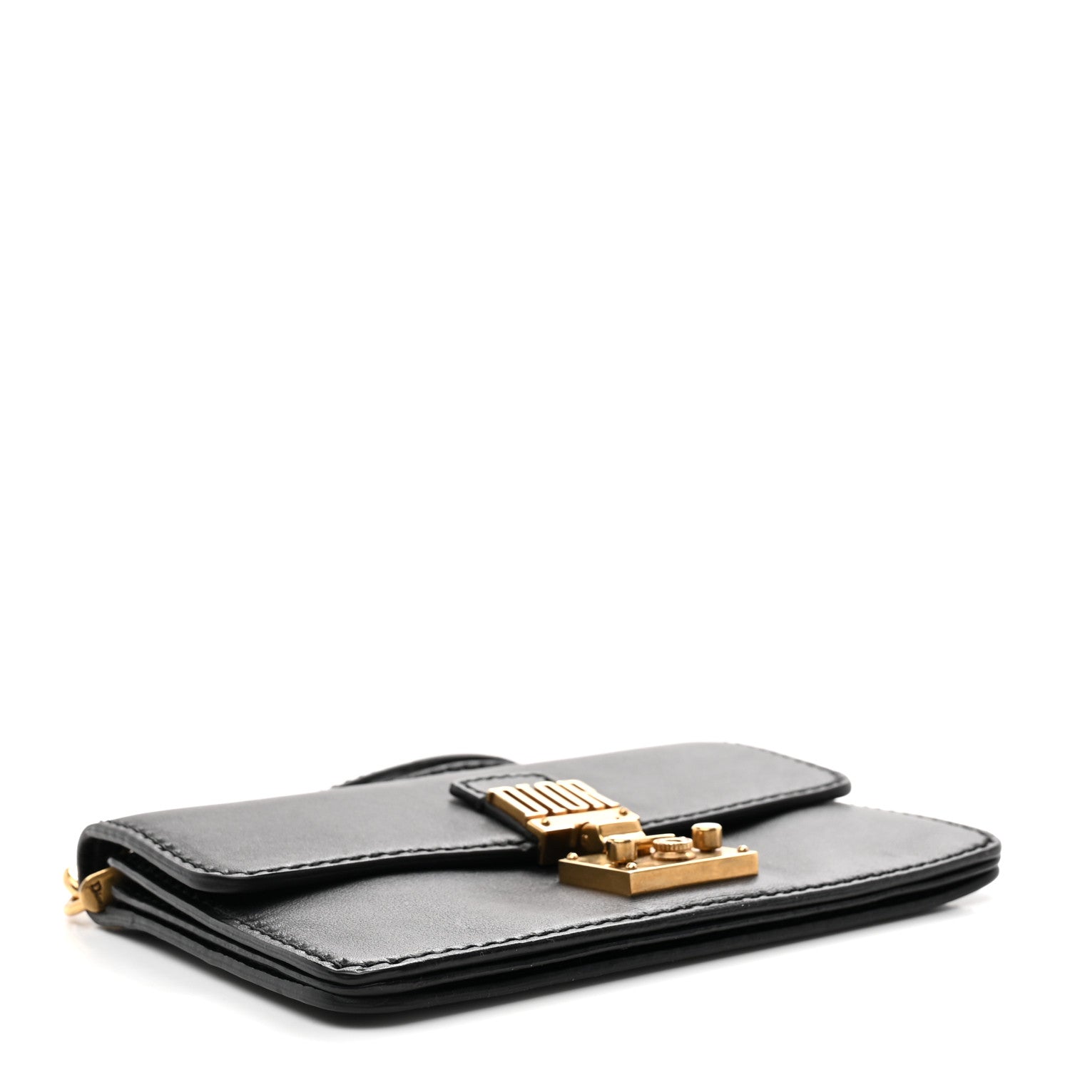 Calfskin Dioraddict Wristlet Clutch Black