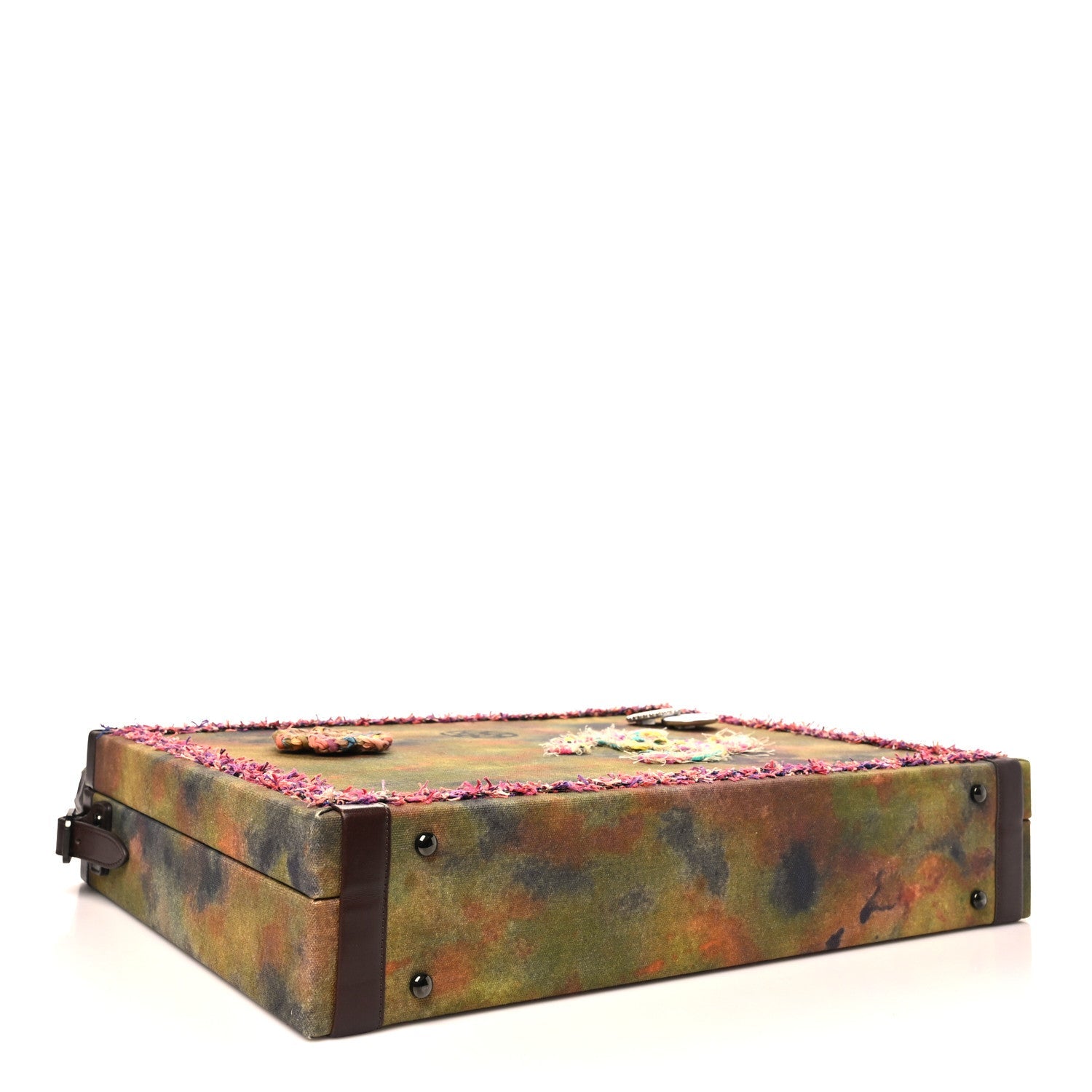 Washed Toile Graffiti On The Pavements Briefcase Khaki Multicolor