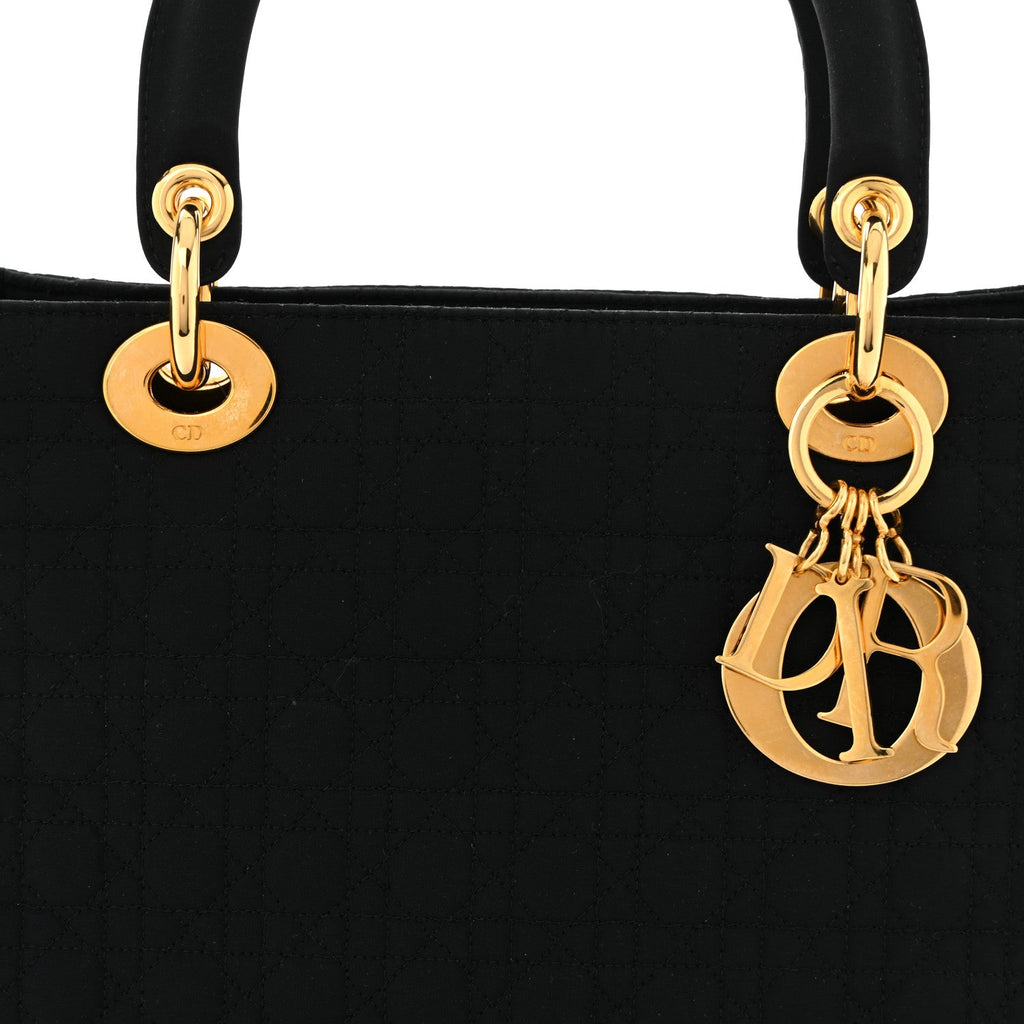 Nylon Cannage Large Lady Dior Black