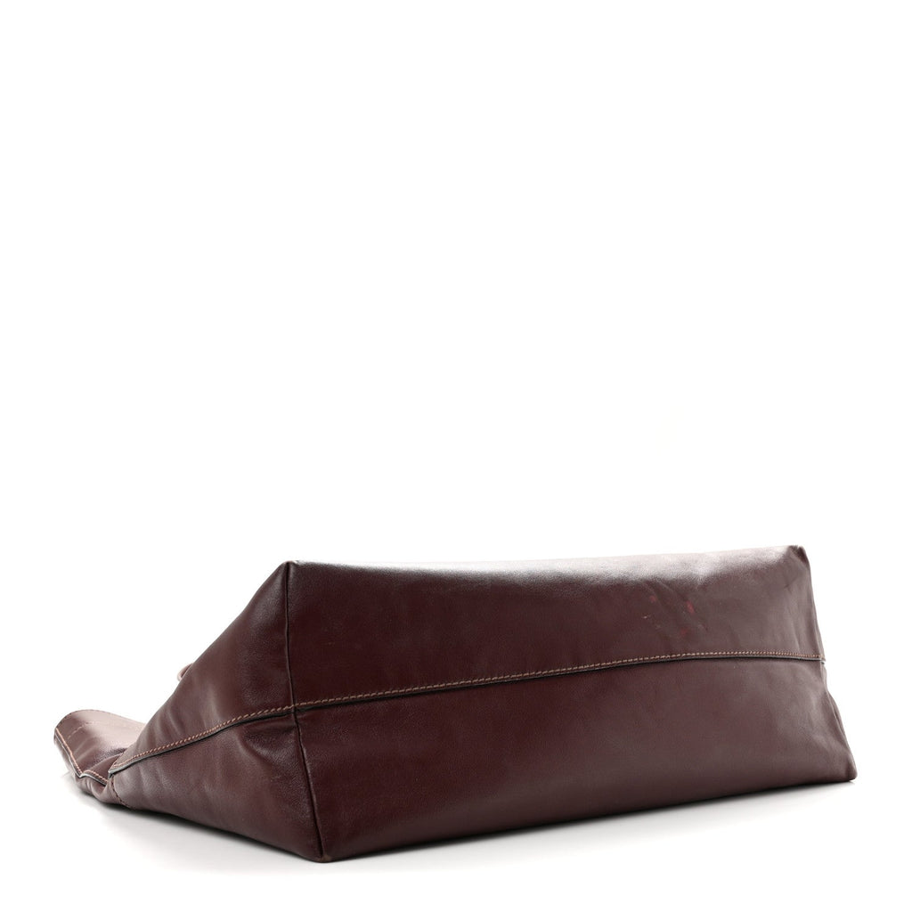 Vitello Soft Shopping Tote Burgundy