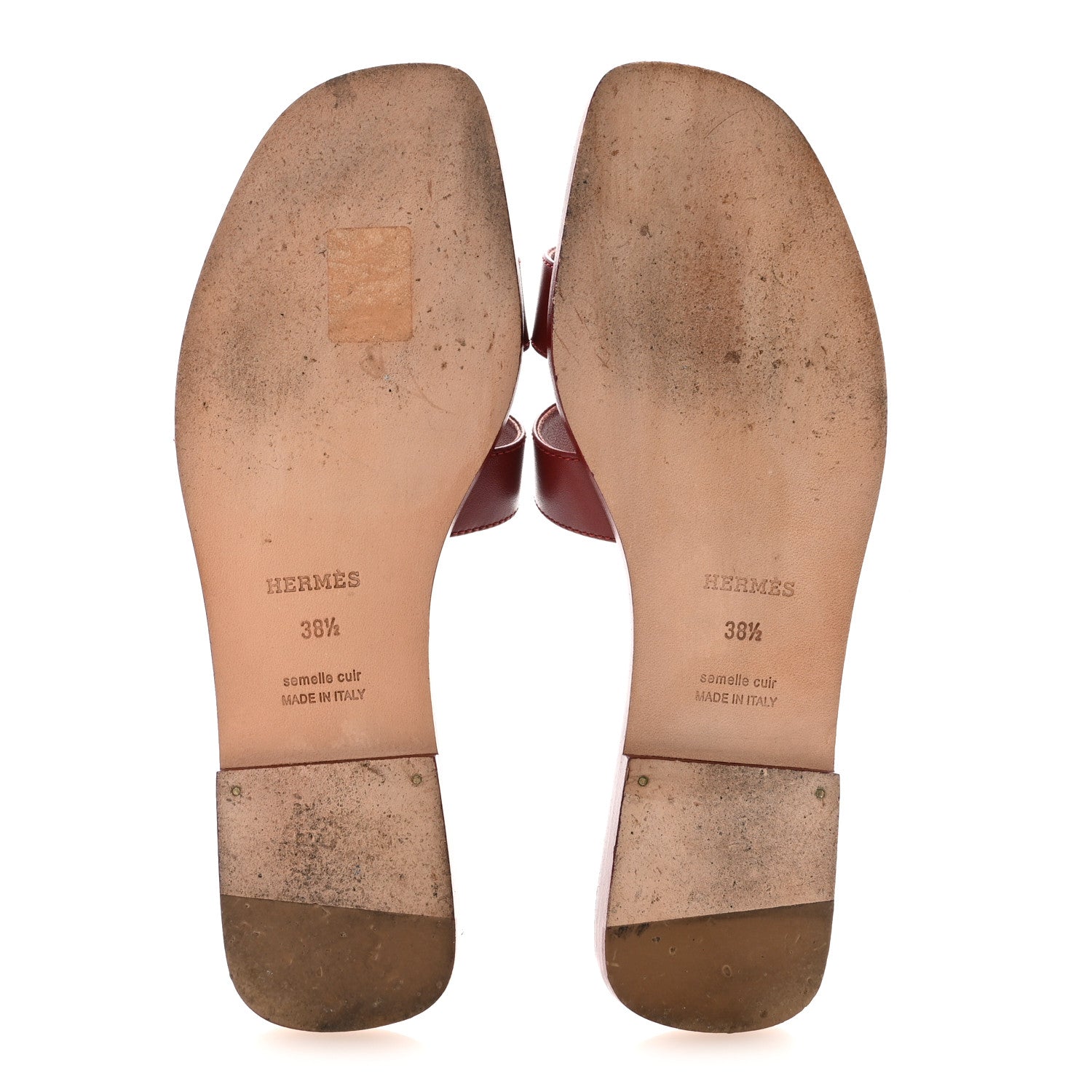 Box Calfskin Oran Sandals 38.5 Rouge Tomette